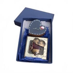 Metal heart box with key